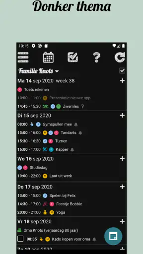 Klender, gedeelde gezinsagenda screenshot