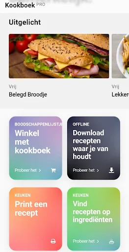 Kookboek recepten screenshot