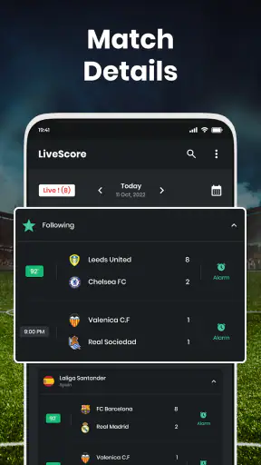 Live scores:Herinnering screenshot