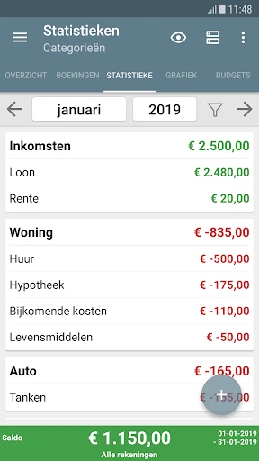 Mijn huishoudboek screenshot