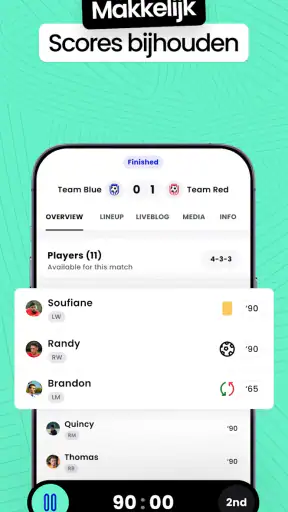 Mingle Sport | Voetbal App screenshot