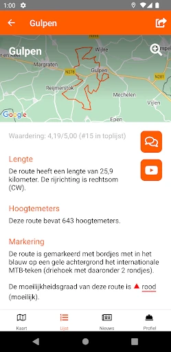 MTBroutes - Alle NL MTB routes screenshot