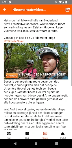 MTBroutes - Alle NL MTB routes screenshot