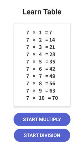Multiplication Games Math quiz screenshot