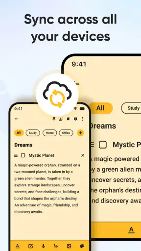 Notities: kleur kladblok app screenshot