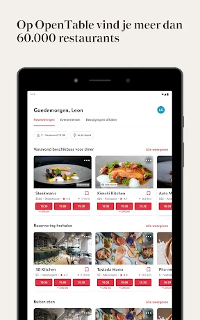 OpenTable screenshot