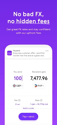 Paysend: Simple Money Transfer screenshot