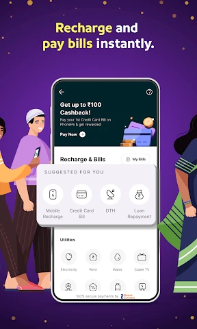 PhonePe UPI, Payment, Recharge screenshot