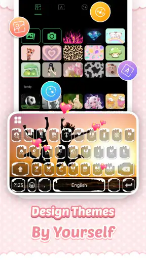 Pink Cute Hippo Thema screenshot