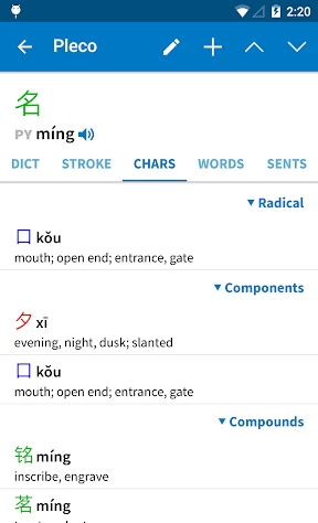 Pleco Chinese Dictionary screenshot