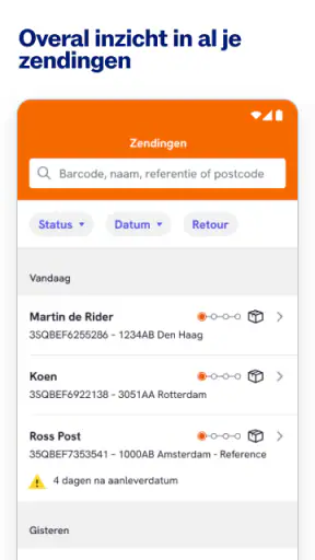 PostNL Zakelijk screenshot