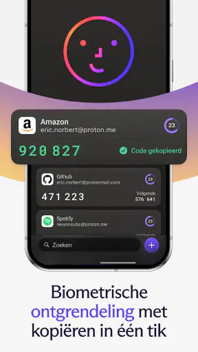 Proton Authenticator screenshot