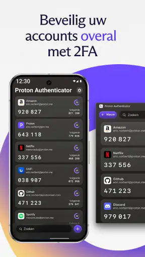 Proton Authenticator screenshot