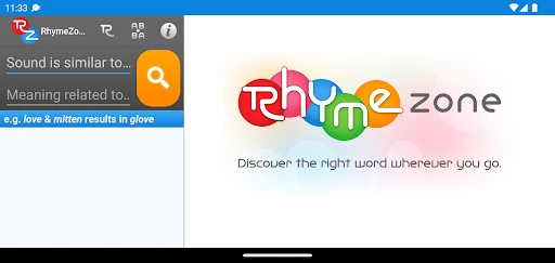 RhymeZone Rhyming Dictionary screenshot