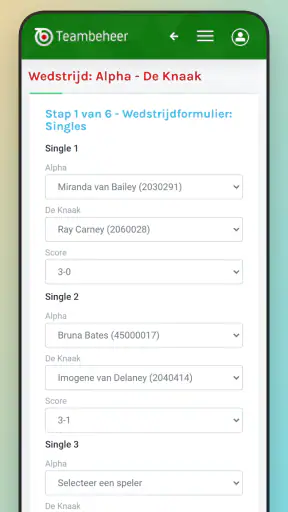 Teambeheer Darts screenshot