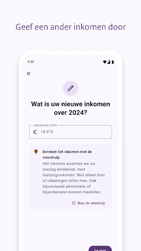 Toeslagen screenshot