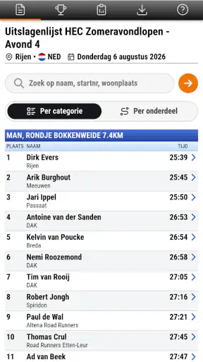 Uitslagen.nl screenshot