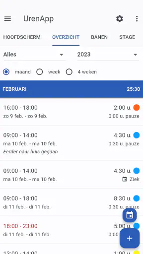 Uren App screenshot