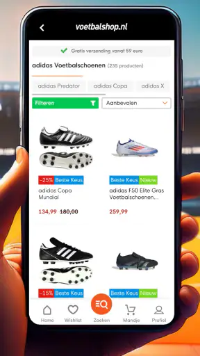 Voetbalshop screenshot