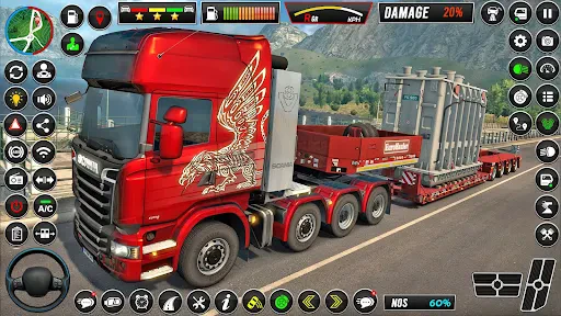 Vrachtschip rijdende auto spel screenshot