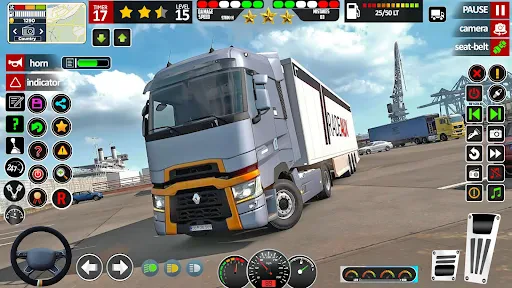 Vrachtschip rijdende auto spel screenshot