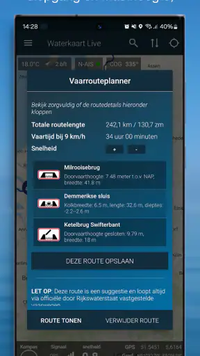 Waterkaart Live - Routes, AIS screenshot
