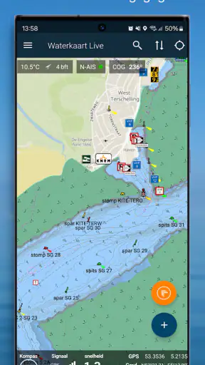 Waterkaart Live - Routes, AIS screenshot