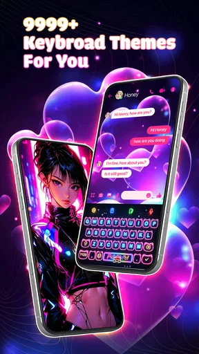 Neon Love Theme: Font Keyboard screenshot
