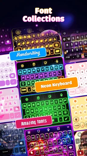 Neon Love Theme: Font Keyboard screenshot