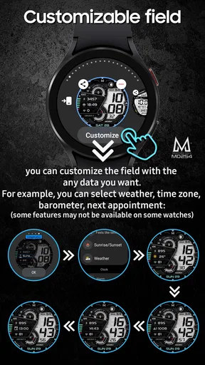 MD254 Digital watch face screenshot