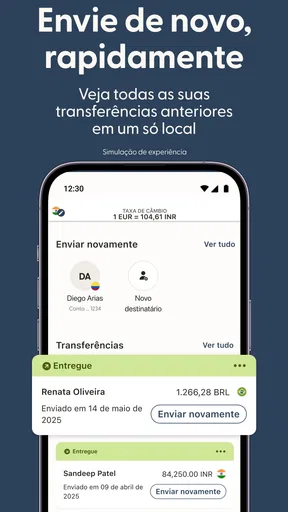 Remitly: envios internacionais screenshot