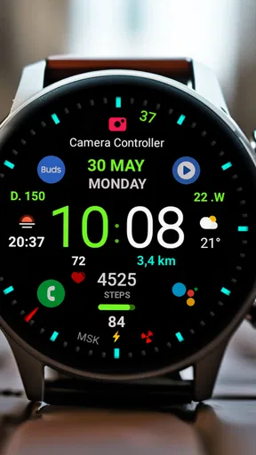 Black practical MOD Watch face screenshot