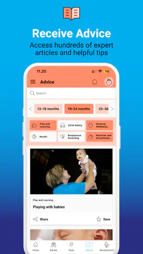 Bebbo parenting app screenshot