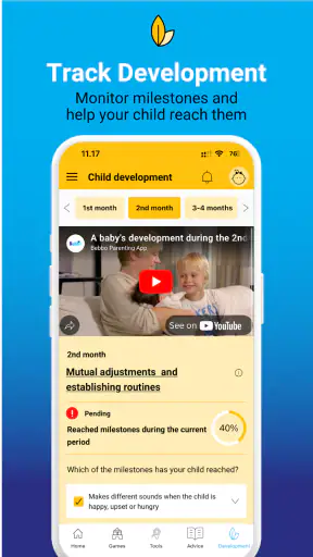 Bebbo parenting app screenshot