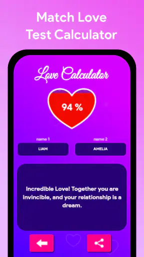 Calculadora do amor por nome screenshot