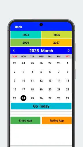 Calendário 2025 screenshot