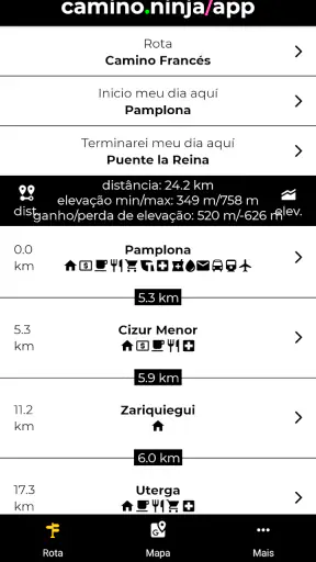 Camino Ninja App screenshot