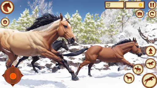 Cavalo adulto selvagem e égua screenshot