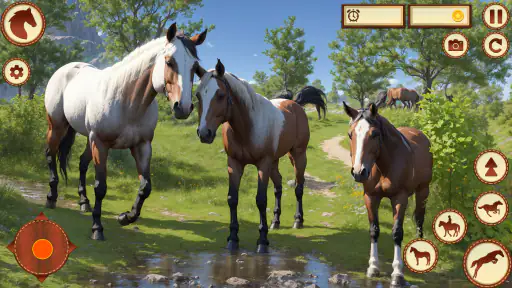 Cavalo adulto selvagem e égua screenshot