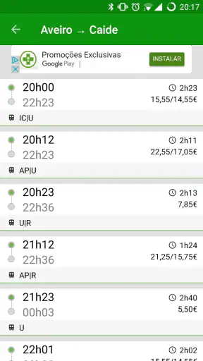 Comboios screenshot