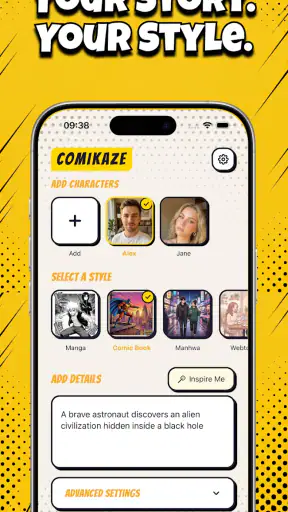Comikaze - Crie Comics Manga screenshot