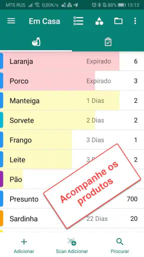 Compras e controle de validade screenshot