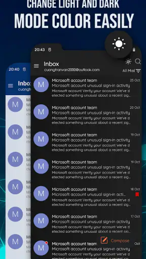 E-mail para Outlook e Hotmail screenshot