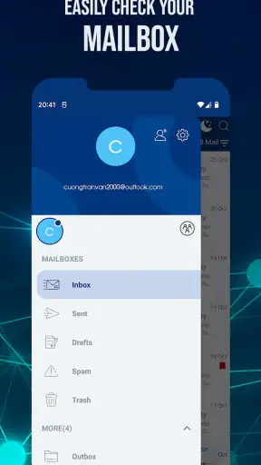 E-mail para Outlook e Hotmail screenshot