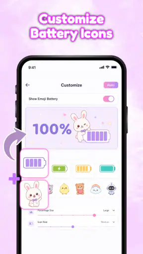 Emoji Battery Icon & Widget screenshot