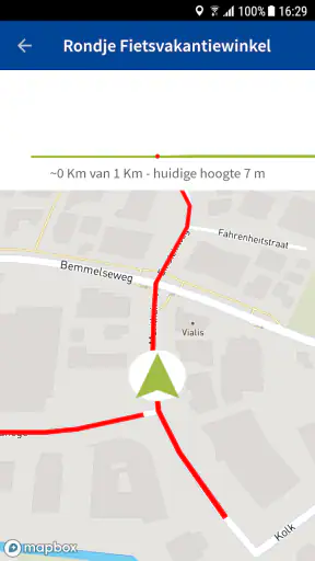 Fietsvakantiewinkel route-app screenshot