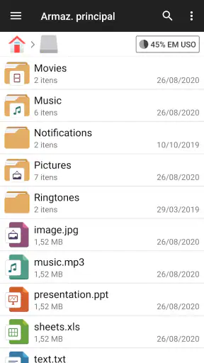 Gerenciador de arquivos screenshot