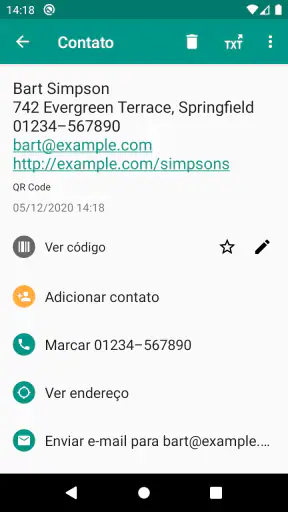 Leitor de código QR screenshot