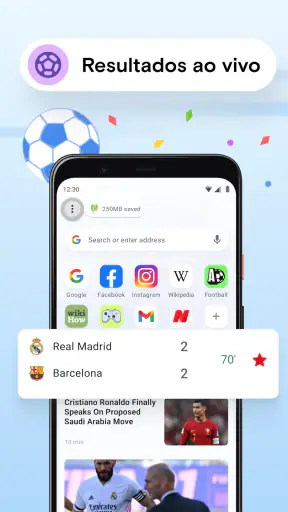 Navegador da Web Opera Mini screenshot