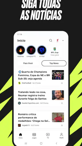 OneFootball Resultados Futebol screenshot